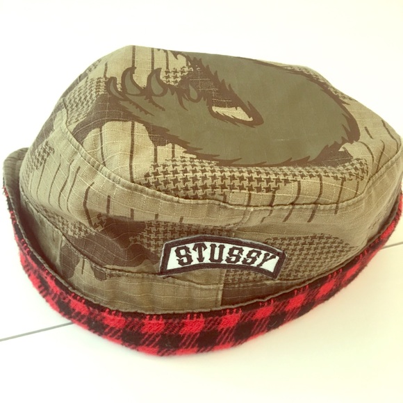 stussy ear flap cap
